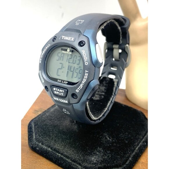 Timex Men's Watch T5H591 Ironman Quartz Digital Indiglo Black Rubber Band 38mm - Picture 2 of 15